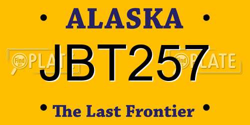 JBT257 Alaska License Plate