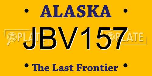 JBV157 Alaska License Plate