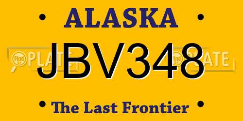 JBV348 Alaska License Plate