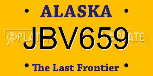 JBV659 Alaska License Plate