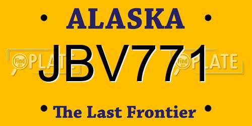 JBV771 Alaska License Plate