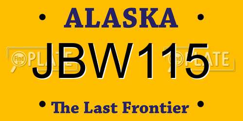 JBW115 Alaska License Plate