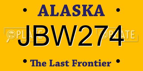 JBW274 Alaska License Plate