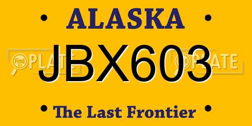 JBX603 Alaska License Plate