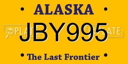 JBY995 Alaska License Plate