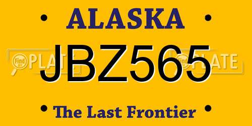 JBZ565 Alaska License Plate