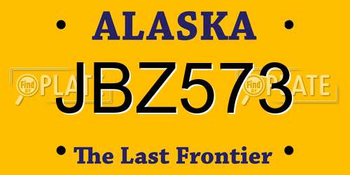 JBZ573 Alaska License Plate