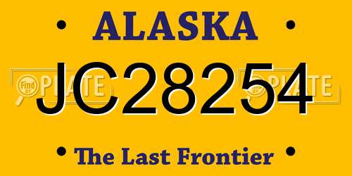 JC28254 Alaska License Plate