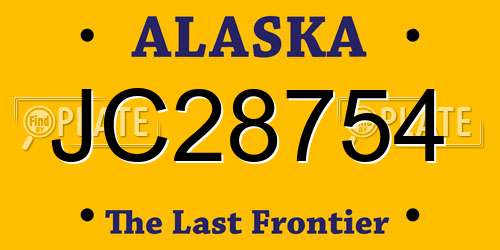 JC28754 Alaska License Plate
