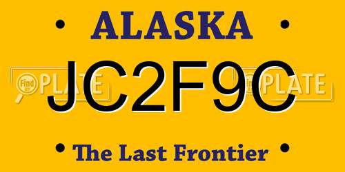 JC2F9C Alaska License Plate