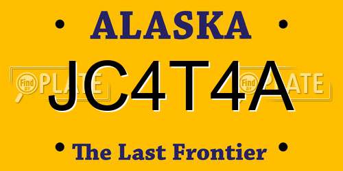 JC4T4A Alaska License Plate