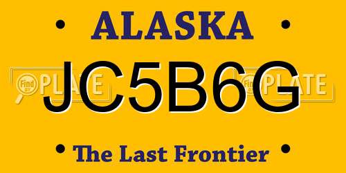 JC5B6G Alaska License Plate