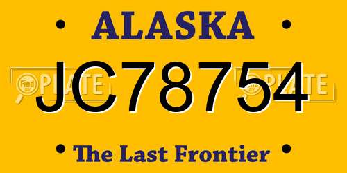 JC78754 Alaska License Plate