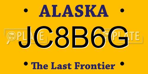 JC8B6G Alaska License Plate