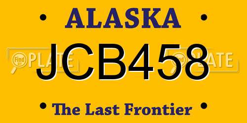 JCB458 Alaska License Plate