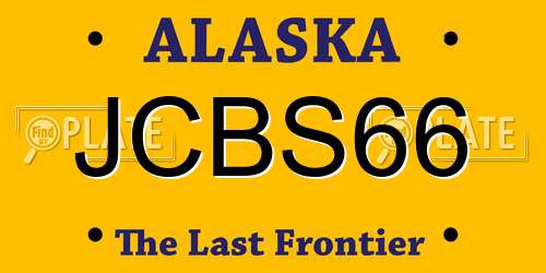 JCBS66 Alaska License Plate