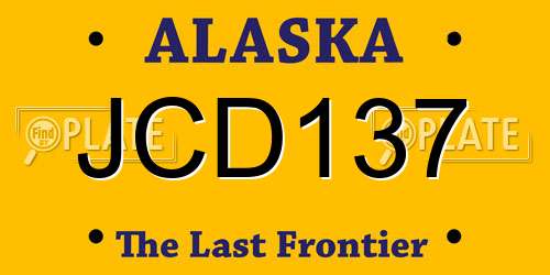 JCD137 Alaska License Plate