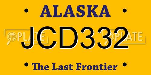 JCD332 Alaska License Plate