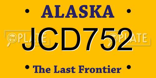 JCD752 Alaska License Plate