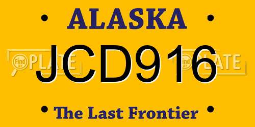 JCD916 Alaska License Plate