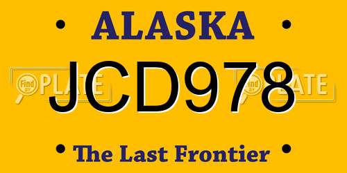 JCD978 Alaska License Plate