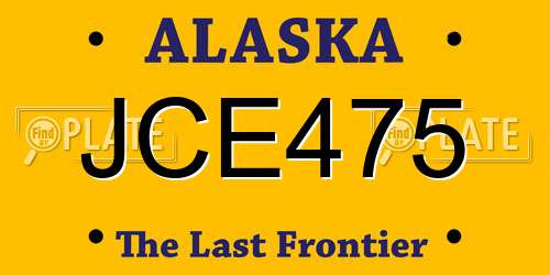 JCE475 Alaska License Plate