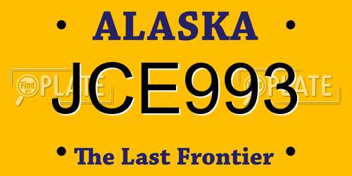 JCE993 Alaska License Plate
