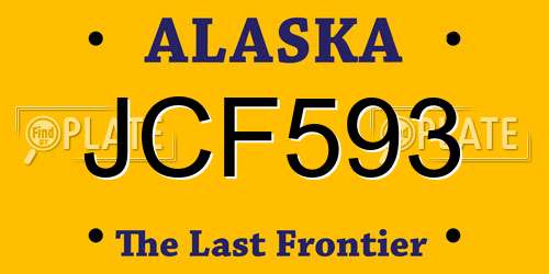JCF593 Alaska License Plate
