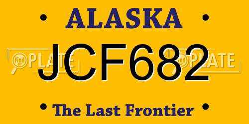 JCF682 Alaska License Plate