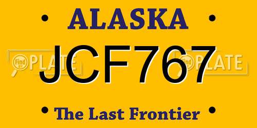 JCF767 Alaska License Plate