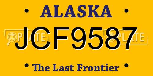 JCF9587 Alaska License Plate