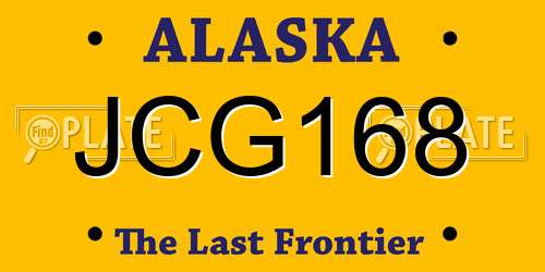 JCG168 Alaska License Plate