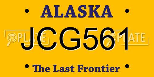 JCG561 Alaska License Plate