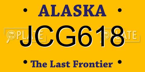 JCG618 Alaska License Plate