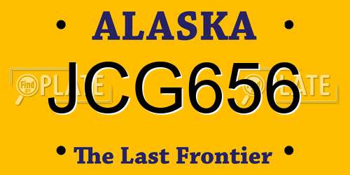 JCG656 Alaska License Plate