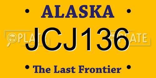JCJ136 Alaska License Plate