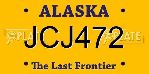 JCJ472 Alaska License Plate