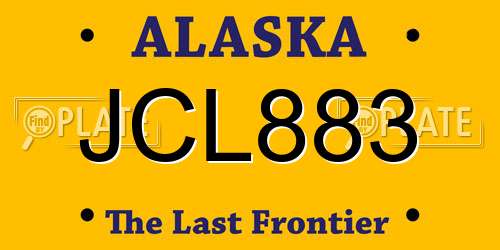 JCL883 Alaska License Plate