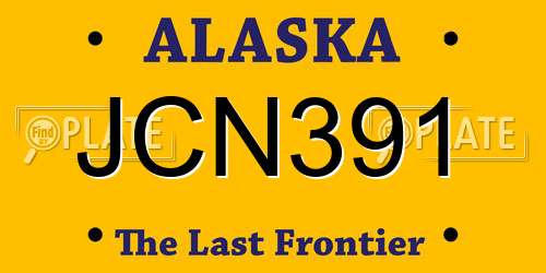 JCN391 Alaska License Plate