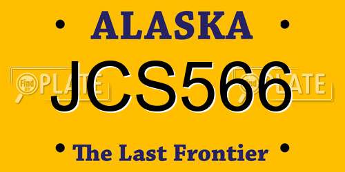 JCS566 Alaska License Plate