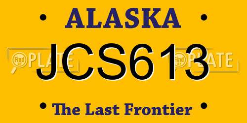 JCS613 Alaska License Plate