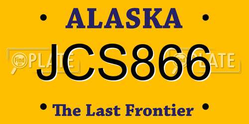 JCS866 Alaska License Plate