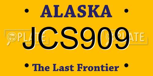 JCS909 Alaska License Plate