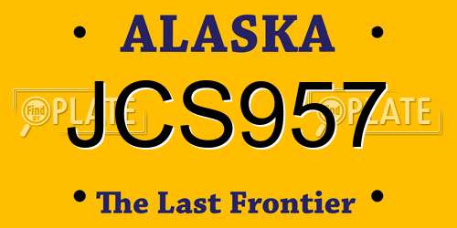 JCS957 Alaska License Plate