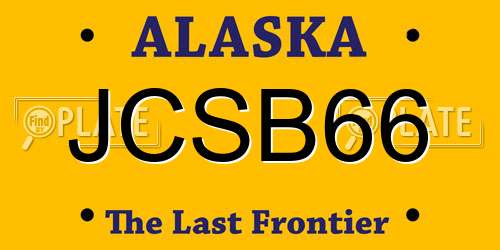 JCSB66 Alaska License Plate