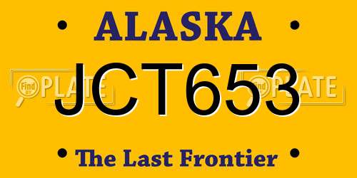 JCT653 Alaska License Plate