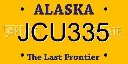 JCU335 Alaska License Plate