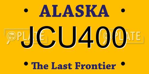 JCU400 Alaska License Plate