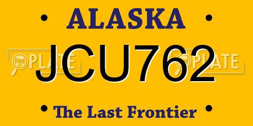 JCU762 Alaska License Plate
