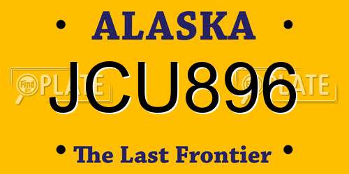 JCU896 Alaska License Plate